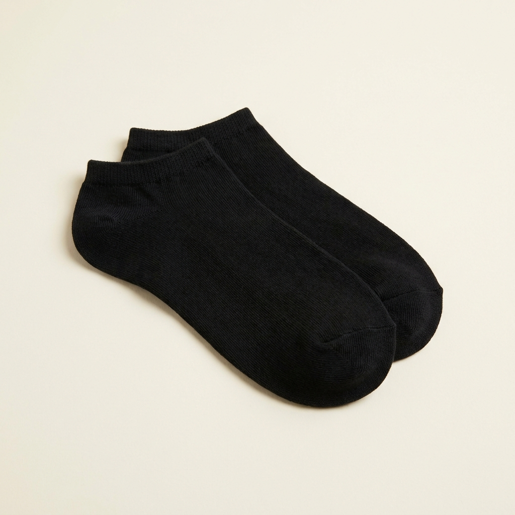Black no-show cotton socks