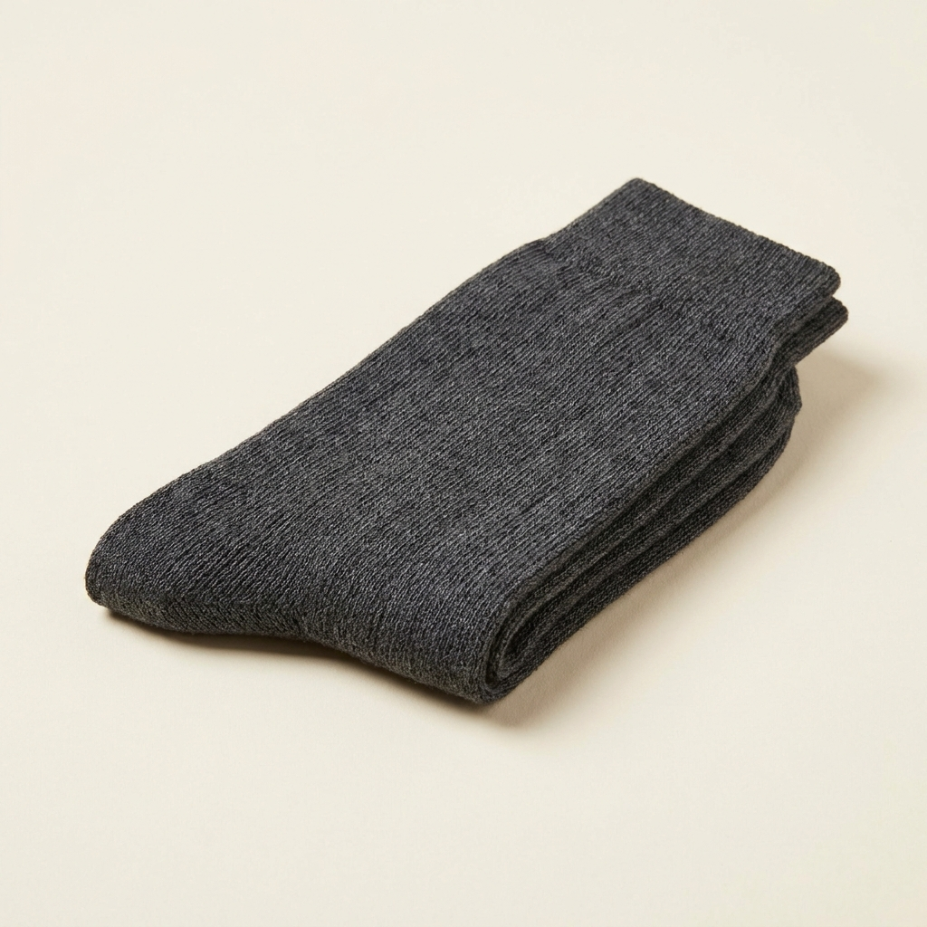 Charcoal ribbed cotton dress socks